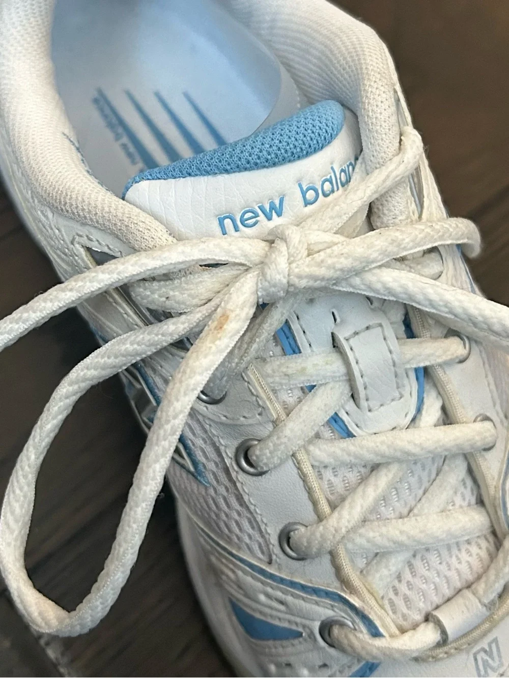 New Balance Women’s 655 WC655WT White Blue Tennis Court Shoes Sneakers 6.5